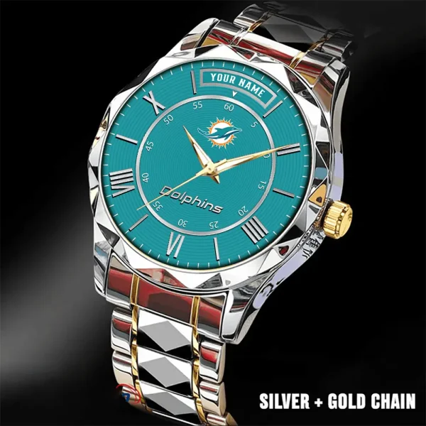 Miami Dolphins Business Watch For Men Automatic Mechanical Stainless Steel Band 2025 SPTDMW725