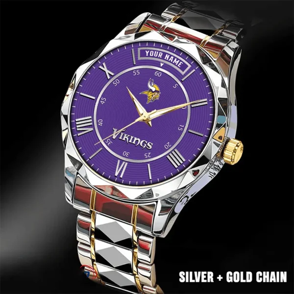 Minnesota Vikings Business Watch For Men Automatic Mechanical Stainless Steel Band 2025 SPTDMW726 - Image 2