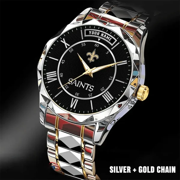New Orleans Saints Business Watch For Men Automatic Mechanical Stainless Steel Band 2025 SPTDMW728 - Image 2