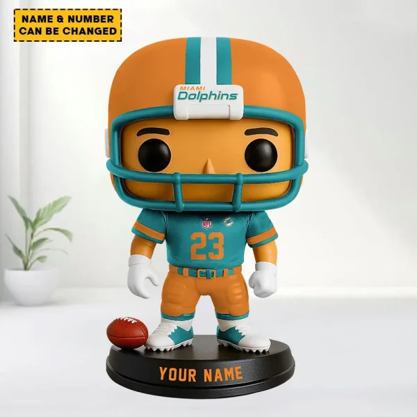 Miami Dolphins Personalized Football Player Vinyl Figure SPTFBVF009