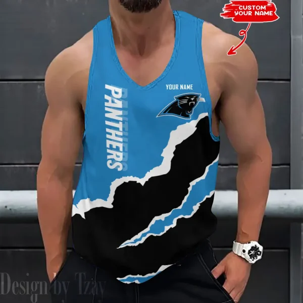 Carolina Panthers 3D Printed Sleeveless Sport Tank Top Shirt New Style 2025 AZTTS175