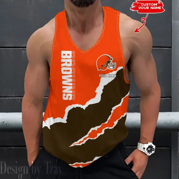 Cleveland Browns 3D Printed Sleeveless Sport Tank Top Shirt New Style 2025 AZTTS178