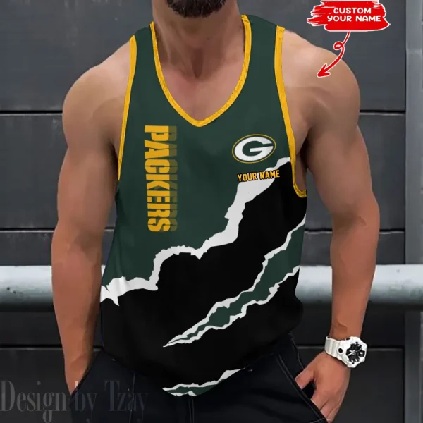 Green Bay Packers 3D Printed Sleeveless Sport Tank Top Shirt New Style 2025 AZTTS182