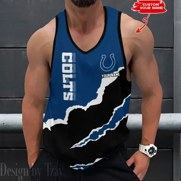 Indianapolis Colts 3D Printed Sleeveless Sport Tank Top Shirt New Style 2025 AZTTS184