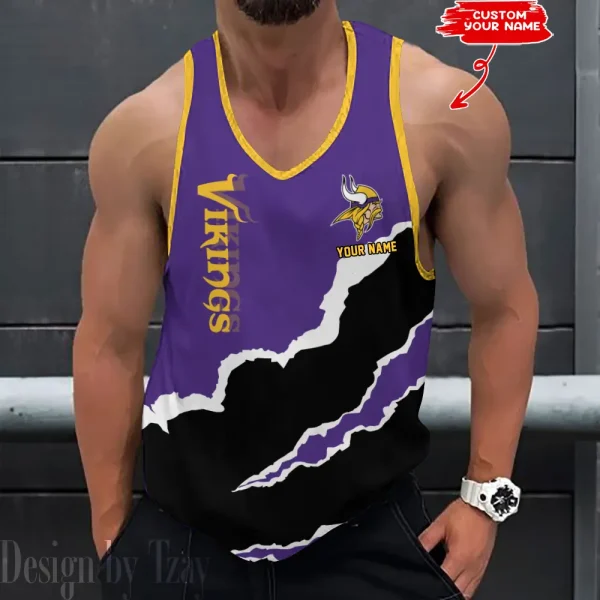 Minnesota Vikings 3D Printed Sleeveless Sport Tank Top Shirt New Style 2025 AZTTS191