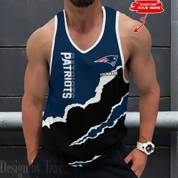 New England Patriots 3D Printed Sleeveless Sport Tank Top Shirt New Style 2025 AZTTS192