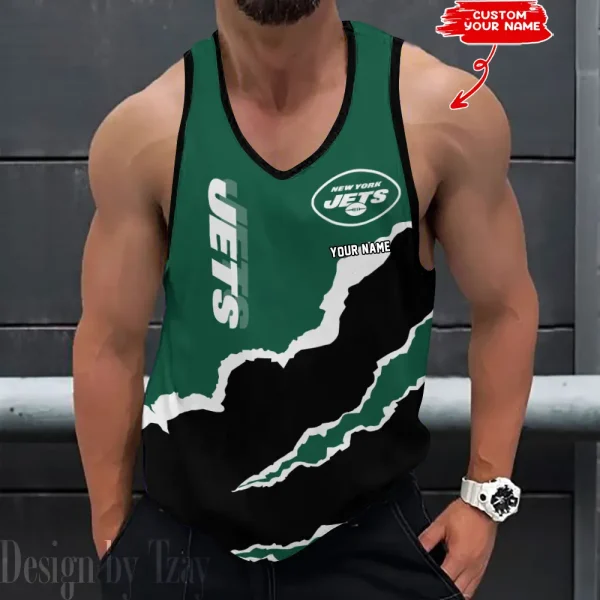 New York Jets 3D Printed Sleeveless Sport Tank Top Shirt New Style 2025 AZTTS195