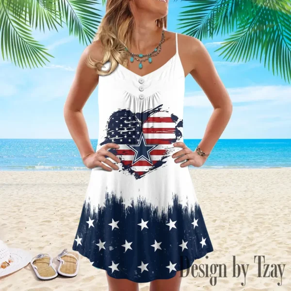 Dallas Cowboys Summer Sleeveless Cami Dress Trending 2025 SPTSSCDT053