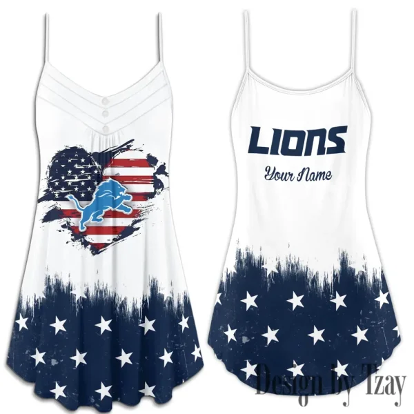 Detroit Lions Summer Sleeveless Cami Dress Trending 2025 SPTSSCDT055 - Image 3