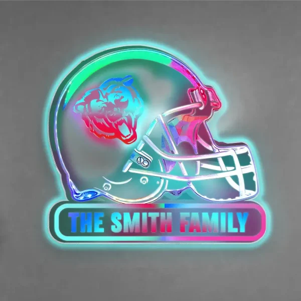 Chicago Bears Colorfull Acrylic Wall Led Sign SPTCAWLS011 - Image 2