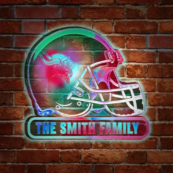 Minnesota Vikings Colorfull Acrylic Wall Led Sign SPTCAWLS012