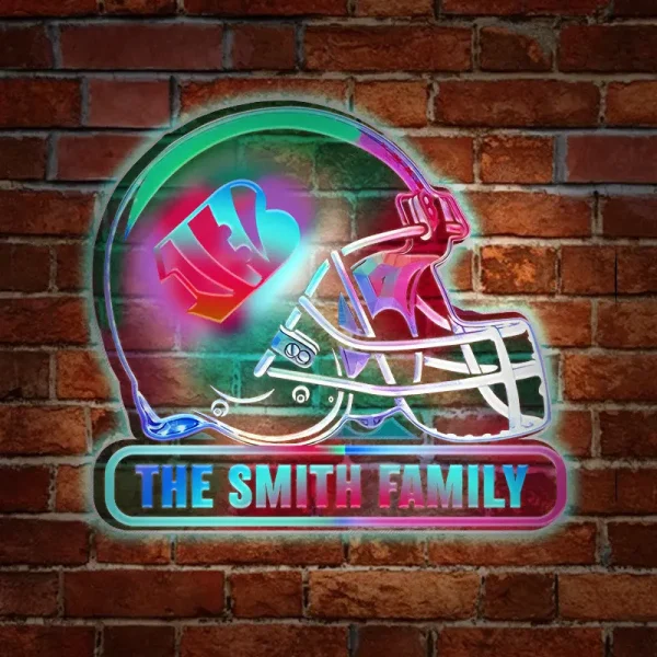 Cincinnati Bengals Colorfull Acrylic Wall Led Sign SPTCAWLS013