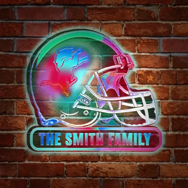 Detroit Lions Colorfull Acrylic Wall Led Sign SPTCAWLS015