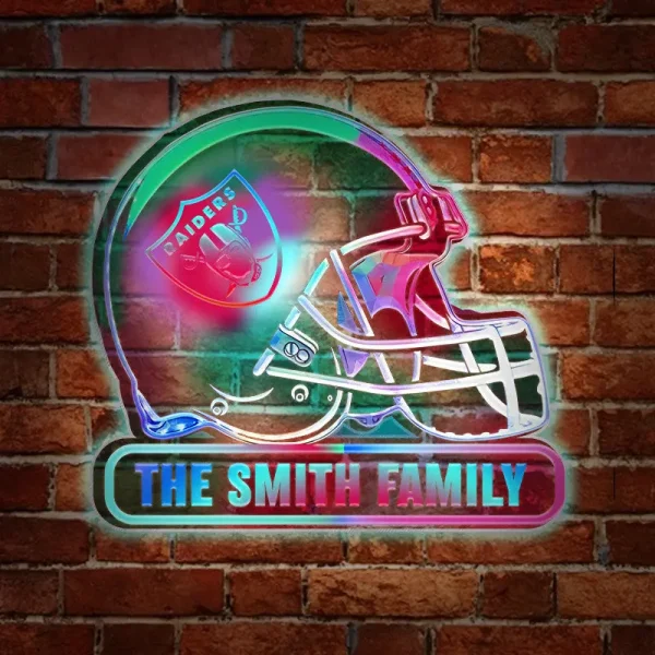 Las Vegas Raiders Colorfull Acrylic Wall Led Sign SPTCAWLS019