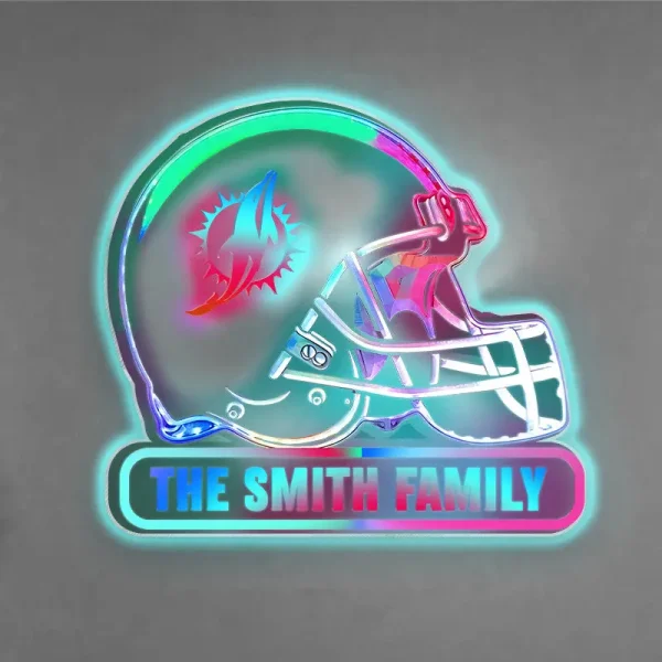 Miami Dolphins Colorfull Acrylic Wall Led Sign SPTCAWLS020 - Image 2