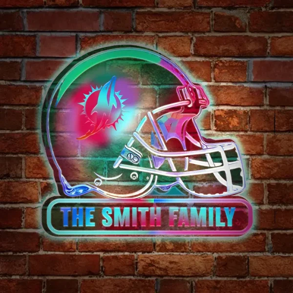 Miami Dolphins Colorfull Acrylic Wall Led Sign SPTCAWLS020