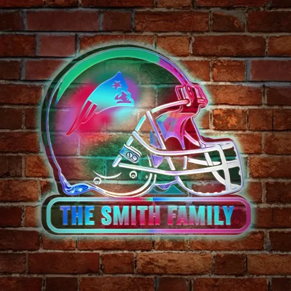 New England Patriots Colorfull Acrylic Wall Led Sign SPTCAWLS024