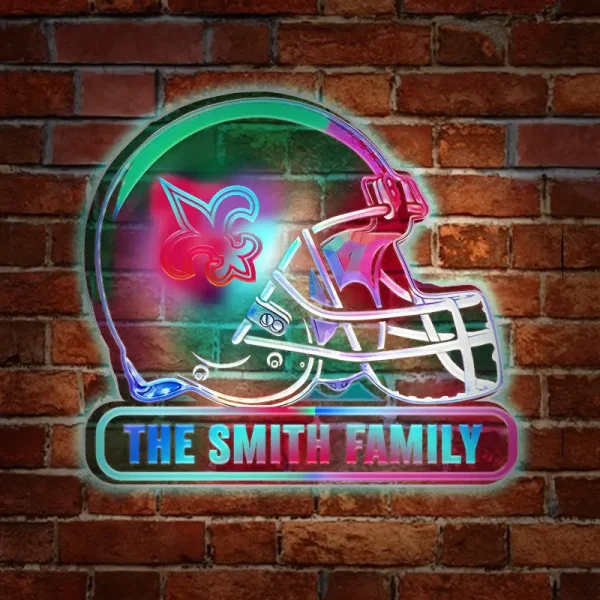 New Orleans Saints Colorfull Acrylic Wall Led Sign SPTCAWLS027