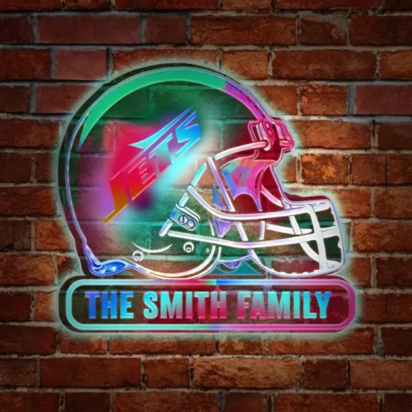 New York Jets Colorfull Acrylic Wall Led Sign SPTCAWLS028