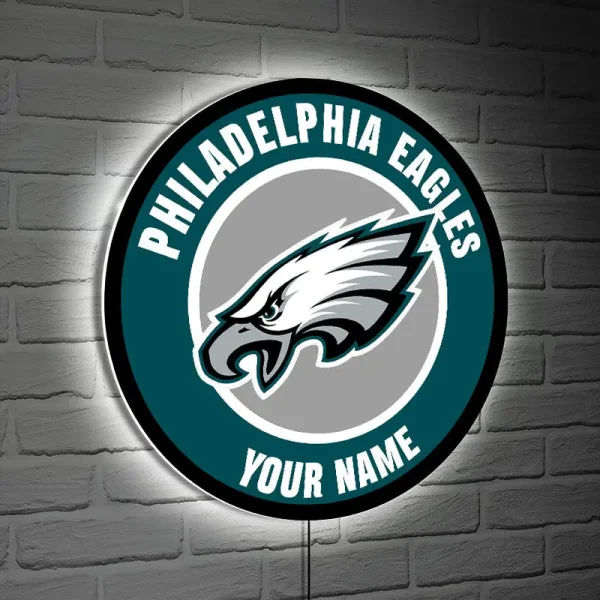 Philadelphia Eagles Round Acrylic Wall Led Sign SPTRAWLS002 - Image 2