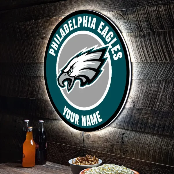 Philadelphia Eagles Round Acrylic Wall Led Sign SPTRAWLS002