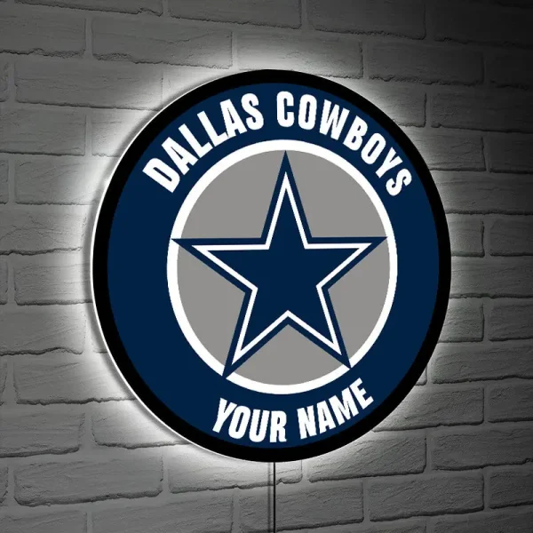 Dallas Cowboys Round Acrylic Wall Led Sign SPTRAWLS003 - Image 2