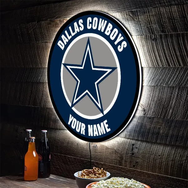 Dallas Cowboys Round Acrylic Wall Led Sign SPTRAWLS003