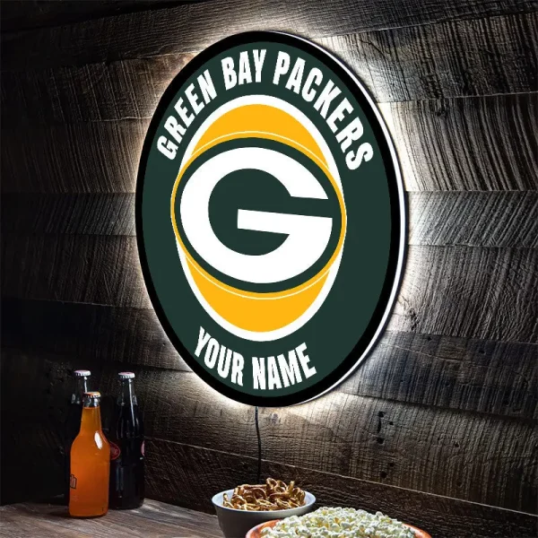 Green Bay Packers Round Acrylic Wall Led Sign SPTRAWLS004