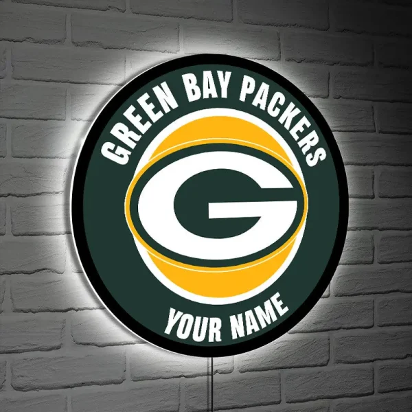 Green Bay Packers Round Acrylic Wall Led Sign SPTRAWLS004 - Image 2