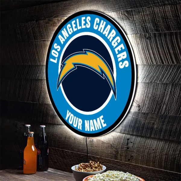 Los Angeles Chargers Round Acrylic Wall Led Sign SPTRAWLS005