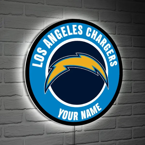 Los Angeles Chargers Round Acrylic Wall Led Sign SPTRAWLS005 - Image 2