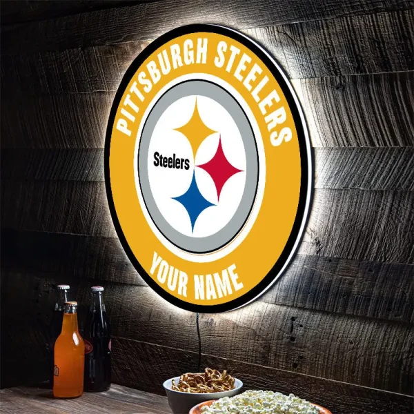 Pittsburgh Steelers Round Acrylic Wall Led Sign SPTRAWLS007
