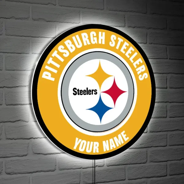 Pittsburgh Steelers Round Acrylic Wall Led Sign SPTRAWLS007 - Image 2