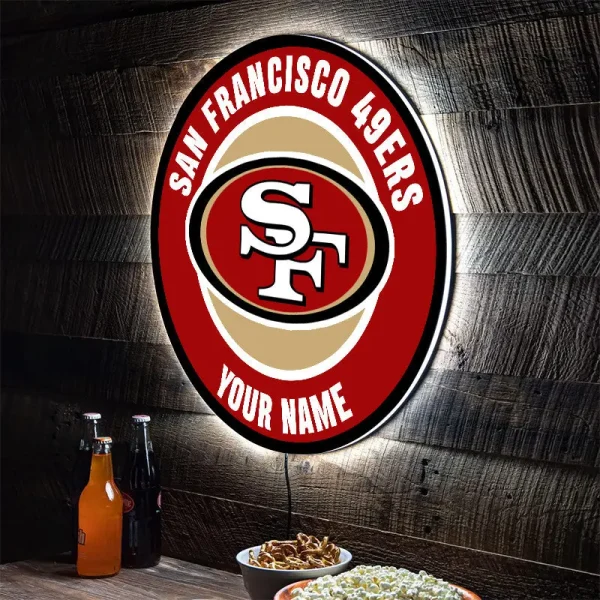 San Francisco 49ers Round Acrylic Wall Led Sign SPTRAWLS008