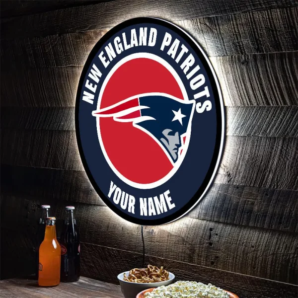New England Patriots Round Acrylic Wall Led Sign SPTRAWLS009