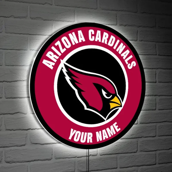 Arizona Cardinals Round Acrylic Wall Led Sign SPTRAWLS010 - Image 2