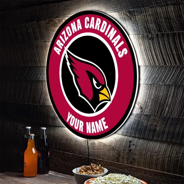 Arizona Cardinals Round Acrylic Wall Led Sign SPTRAWLS010