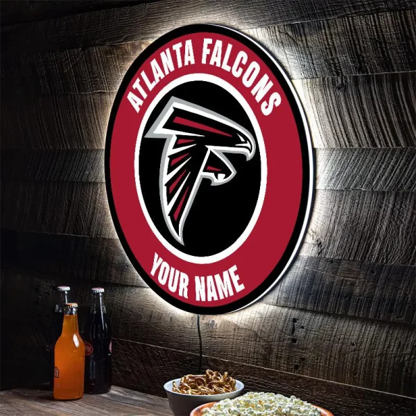 Atlanta Falcons Round Acrylic Wall Led Sign SPTRAWLS011