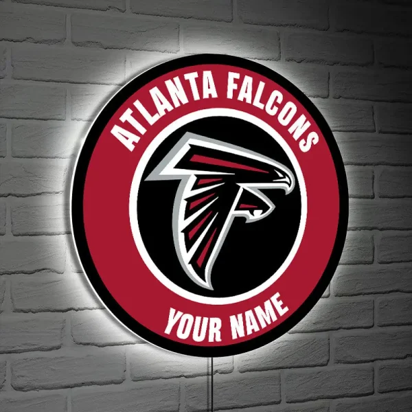Atlanta Falcons Round Acrylic Wall Led Sign SPTRAWLS011 - Image 2