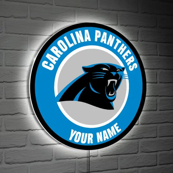 Carolina Panthers Round Acrylic Wall Led Sign SPTRAWLS014 - Image 2