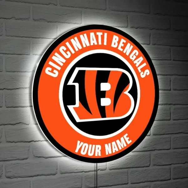 Cincinnati Bengals Round Acrylic Wall Led Sign SPTRAWLS017 - Image 2