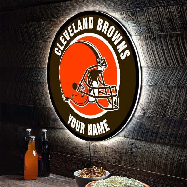 Cleveland Browns Round Acrylic Wall Led Sign SPTRAWLS018