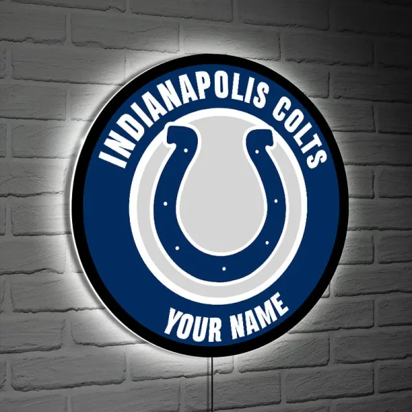 Indianapolis Colts Round Acrylic Wall Led Sign SPTRAWLS022 - Image 2