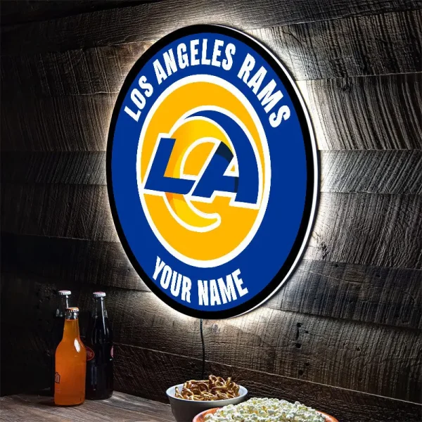 Los Angeles Rams Round Acrylic Wall Led Sign SPTRAWLS025