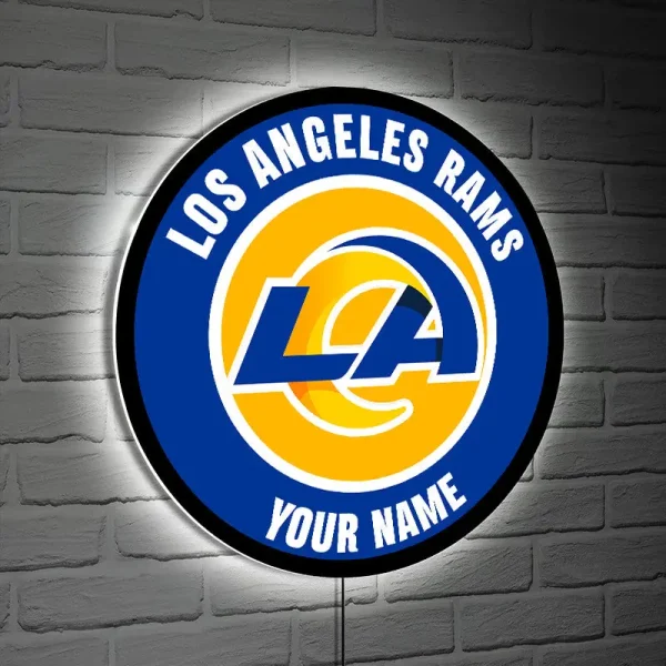 Los Angeles Rams Round Acrylic Wall Led Sign SPTRAWLS025 - Image 2