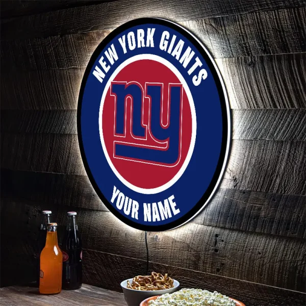 New York Giants Round Acrylic Wall Led Sign SPTRAWLS027