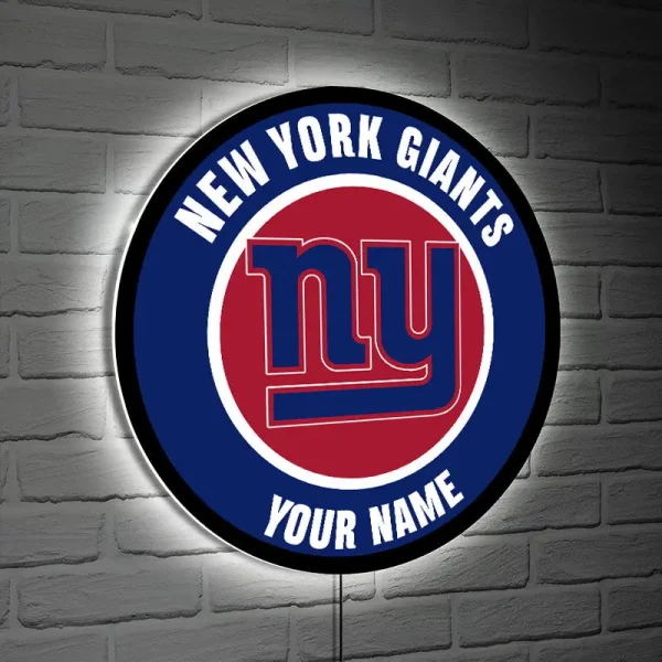 New York Giants Round Acrylic Wall Led Sign SPTRAWLS027 - Image 2