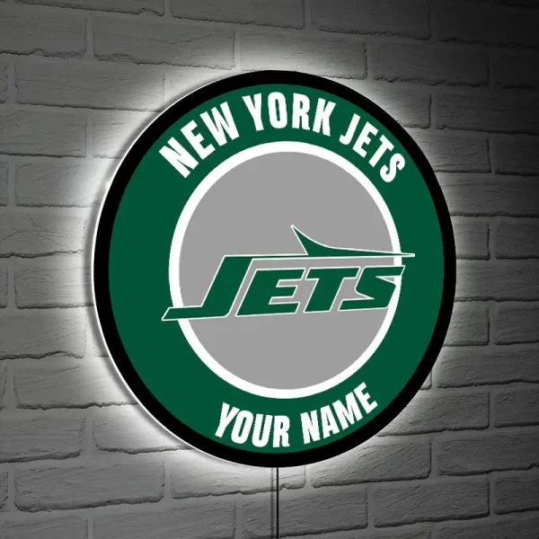 New York Jets Round Acrylic Wall Led Sign SPTRAWLS028 - Image 2