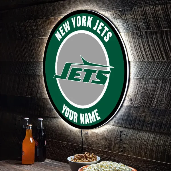 New York Jets Round Acrylic Wall Led Sign SPTRAWLS028