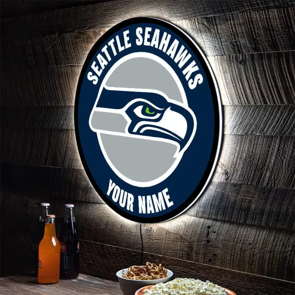 Seattle Seahawks Round Acrylic Wall Led Sign SPTRAWLS029
